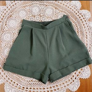 Olive Green high waisted shorts M
